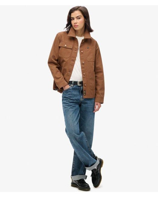 Superdry Brown Embroidered Chore Jacket