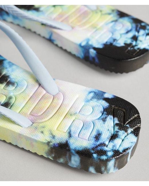 Superdry Blue Code Tie Dye Flip Flops Multiple Colours / Multicolour Tie Dye - Size: S