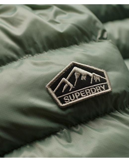 Superdry Green & Co Slim Fit Quilted Hooded Fuji Light Padded Jacket