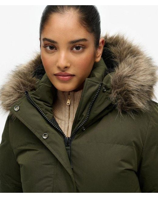 Superdry Green Everest Microfibre Ella Bomber Jacket