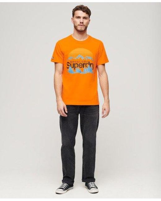 Superdry Great Outdoors T-shirt Met Print in het Orange voor heren