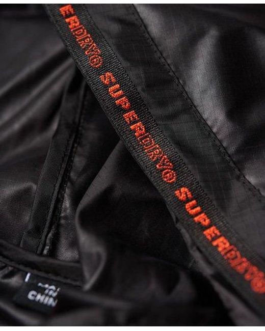 Superdry Black Core Skate Packaway Overhead Jacket for men