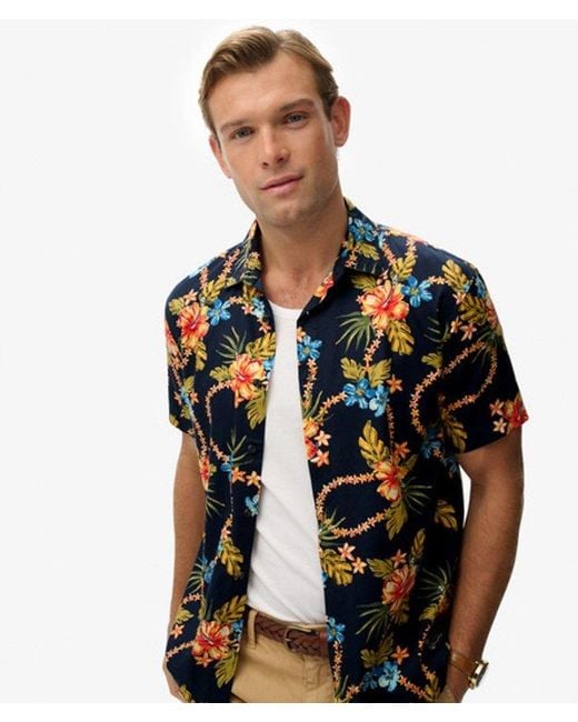 Superdry Black & Co Hawaiian Printed Shirt for men