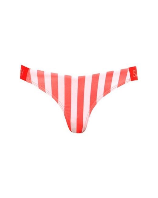 Bas de bikini espiègle rayé Superdry en coloris Pink