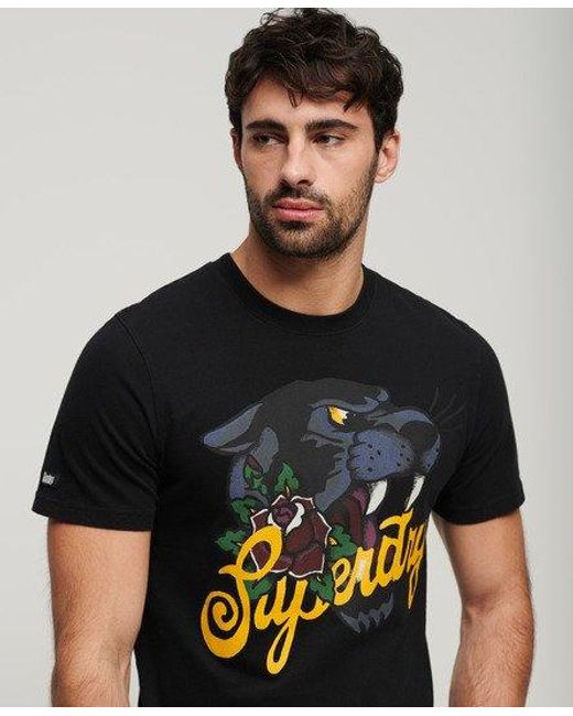 Superdry Black Tattoo Script T-shirt for men