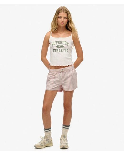 Superdry White & Co Organic Cotton Stripe Elasticated Shorts