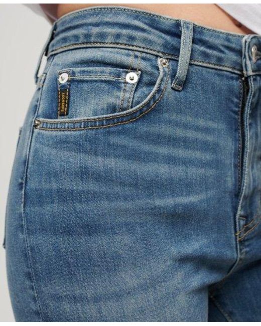 Jean skinny vintage à taille mi-haute en coton biologique Superdry en coloris Blue