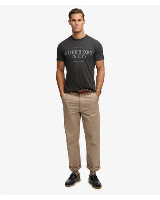 Superdry 1954 Company Relaxed T-shirt in het Gray voor heren