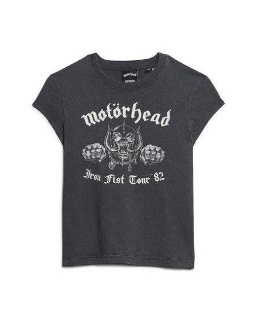 Superdry Motörhead X T-shirt Met Kapmouwen in het Gray