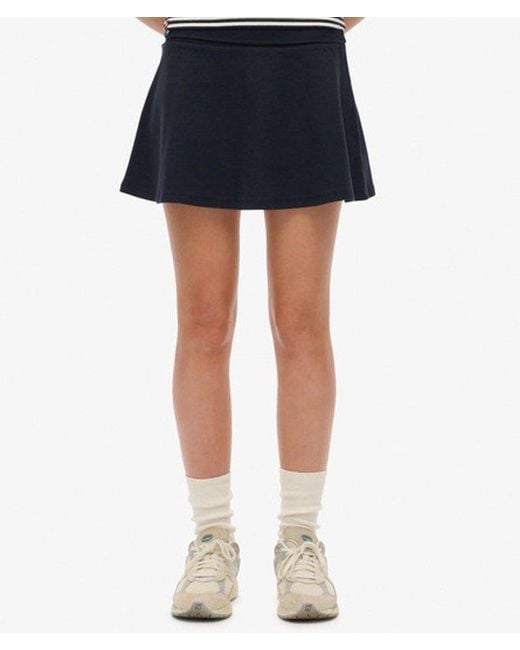Superdry Blue Athletic Essentials Fold Over Skirt