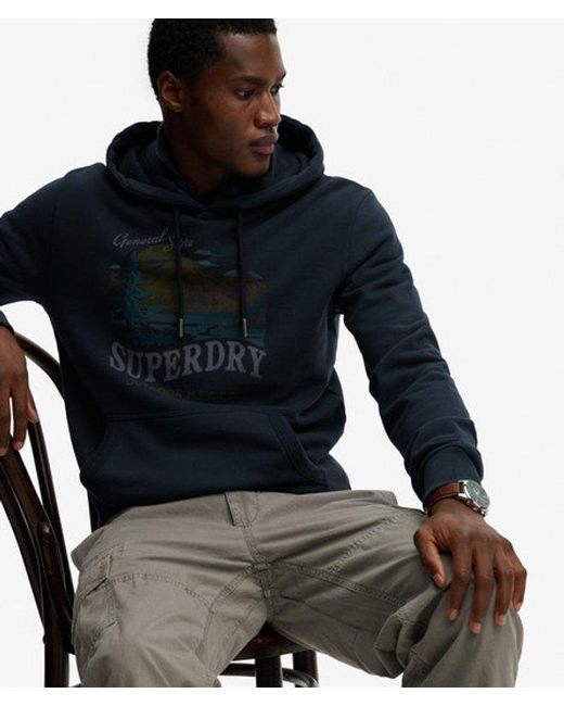Superdry Blue & Co Outdoors Mountain Relaxed Hoodie for men