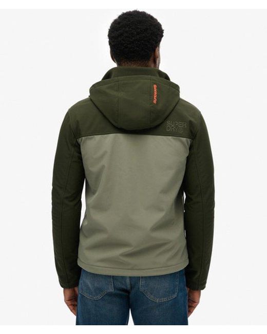 Superdry Green & Co Hooded Softshell Colourblock Jacket for men