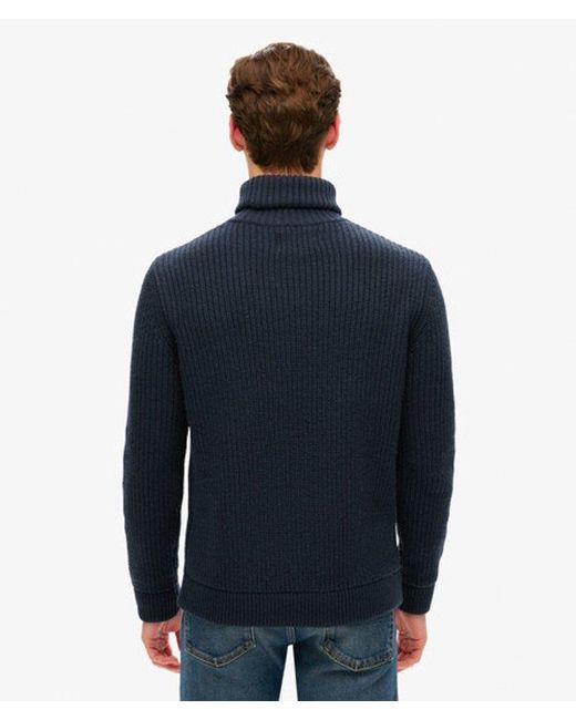 Pull texturé à col roulé merchant store Superdry pour homme en coloris Blue