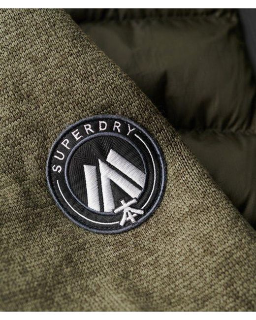 Superdry Gebreide Hybrid Storm Jas Met Capuchon in het Green voor heren