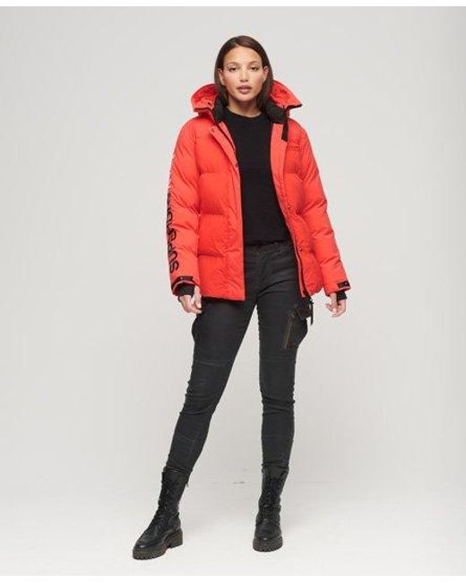 Superdry Red Hooded City Padded Wind Parka Jacket