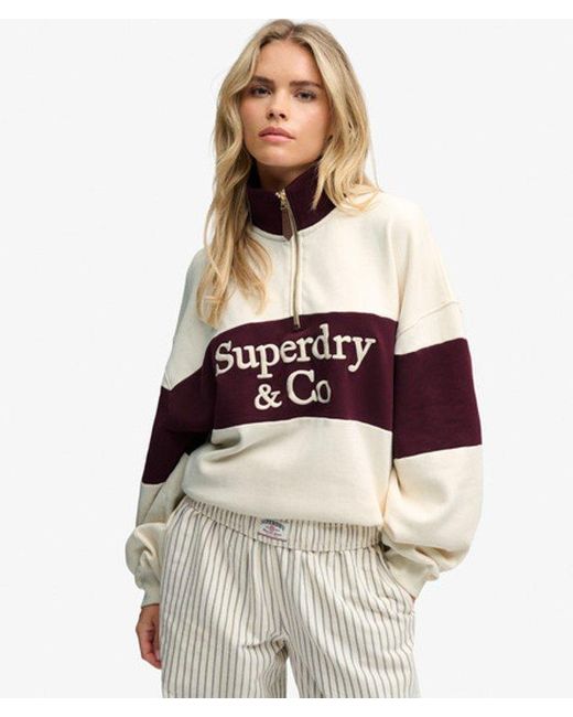 Superdry White & Co Company Logo Half Zip Sweatshirt