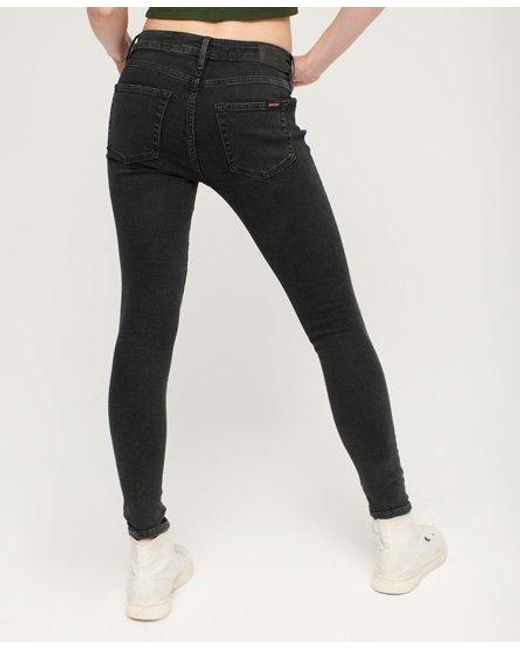 Superdry Vintage Skinny Jeans Van Biologisch Katoen Met Middelhoge Taille in het Black