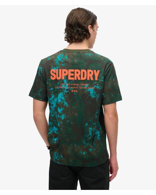 Superdry Green Utility Camo Graphic Loose T-shirt - Size: M for men