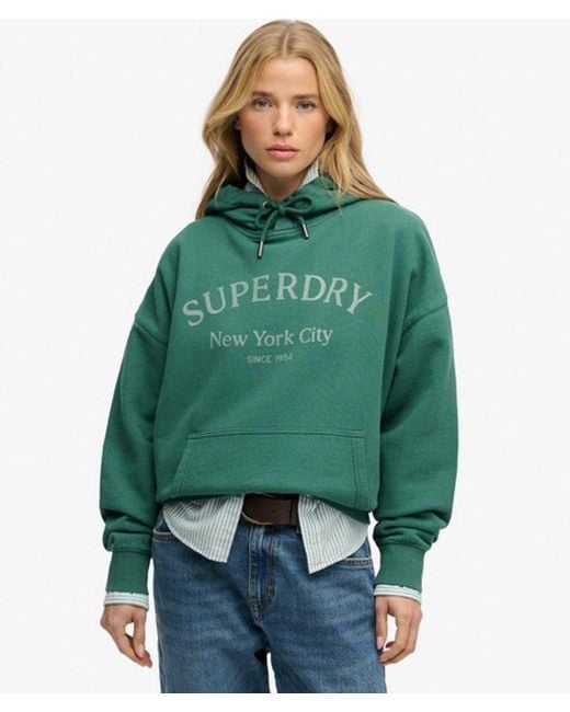 Superdry Luxe Casual Relaxed Hoodie in het Green