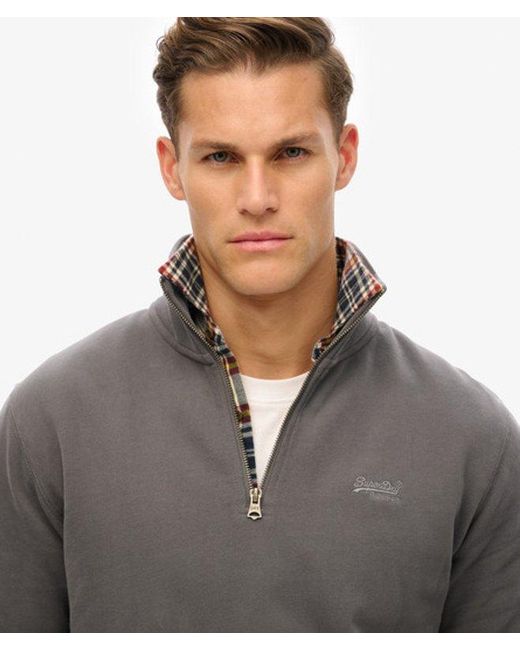 Homme Sweatshirt Demi-Zip Essential Logo Taille Superdry pour homme en coloris Gray
