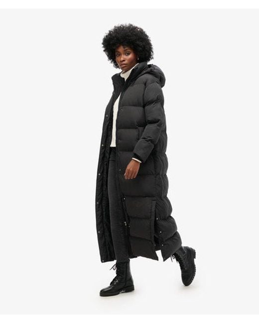 Superdry Black & Co Classic Logo Badge Puffer Coat