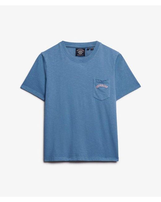 Superdry Blue & Co Essential Logo Garment Dye Pocket T-shirt