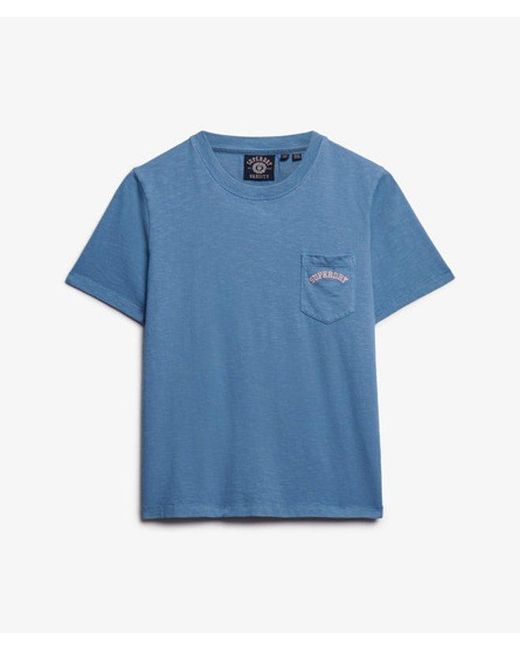 Superdry Blue & Co Essential Logo Garment Dye Pocket T-shirt