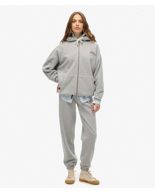 Superdry Gray & Co Athletic Essential Oversized Zip Hoodie