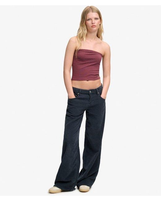 Superdry Purple & Co Athletic Essentials Jersey Bandeau Top