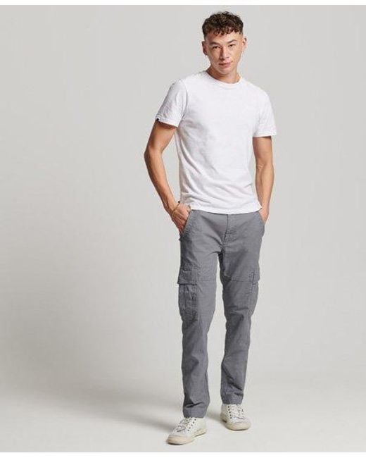 Superdry Gray Organic Cotton Core Cargo Pants for men