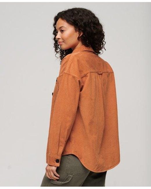 Superdry Orange Chunky Cord Overshirt