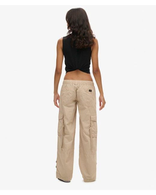 Superdry Natural Low Rise Wide Leg Cargo Pants
