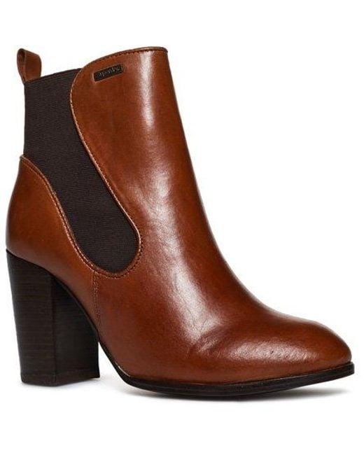 Superdry Brown Fleur Heel Chelsea Boot Dark Tan