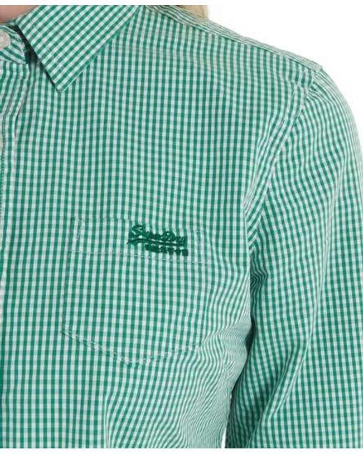 Superdry Green Premium Dress Shirt Tudor Jade Gingham
