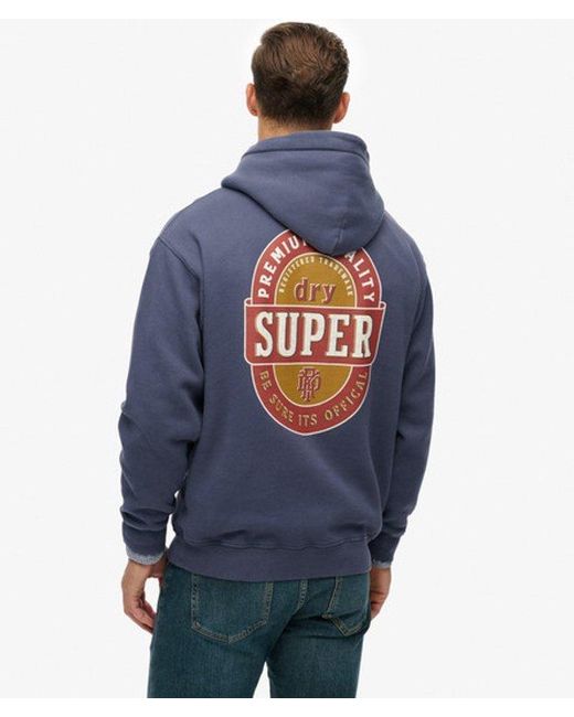 Superdry Blue & Co Tap Room Oversized Hoodie for men