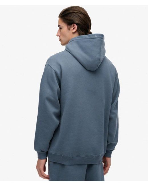 Superdry Blue Blank Oversized Hoodie for men
