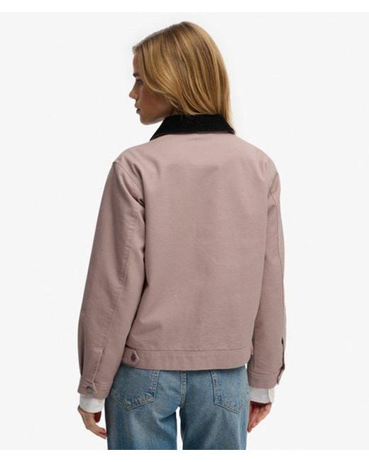 Superdry Pink & Co Cord Collar Ranch Jacket
