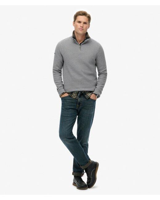 Homme Pull Texturé En Coton À Col Camionneur Taille Superdry pour homme en coloris Gray