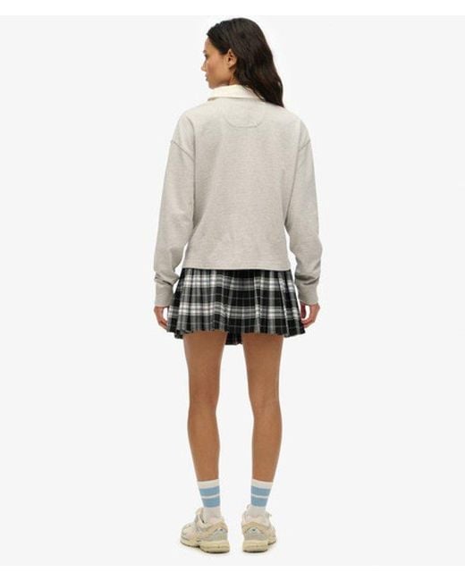 Superdry Black Check Pleated Mini Skirt