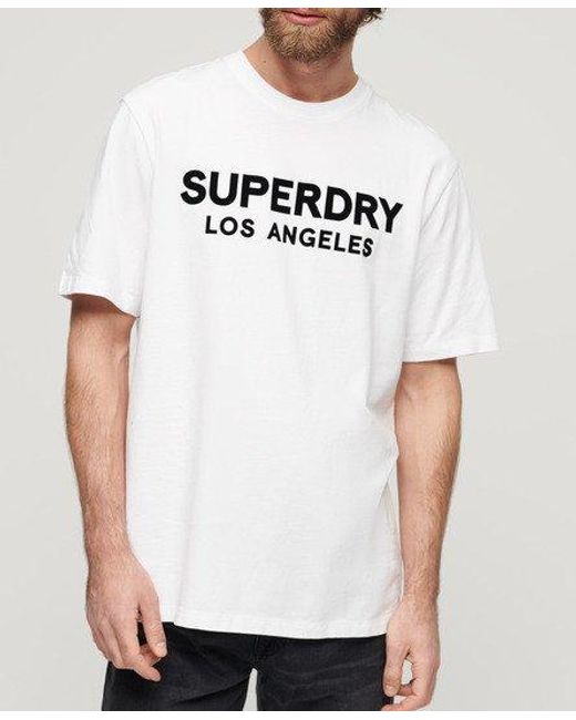 Superdry Luxe Sport T-shirt Met Losse Pasvorm in het White voor heren