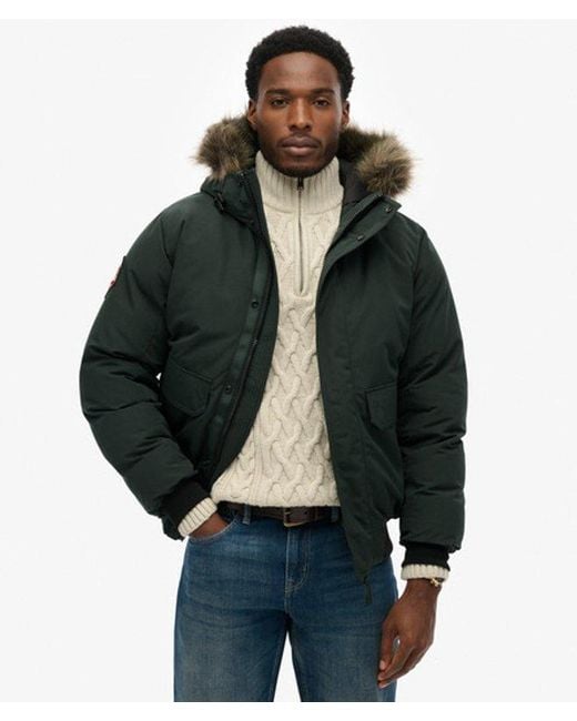 Superdry Green & Co Everest Faux Fur Bomber Jacket for men