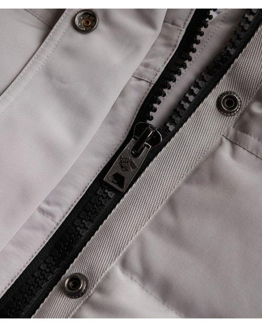 Superdry Gray Everest Hooded Bomber Jacket