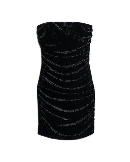 Superdry Black Velvet Bandeau Mini Dress