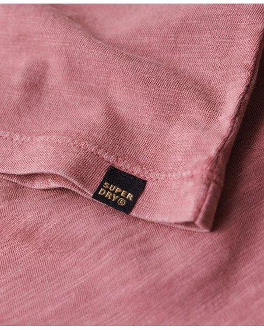 Superdry Pink V-neck Slub Short Sleeve T-shirt for men