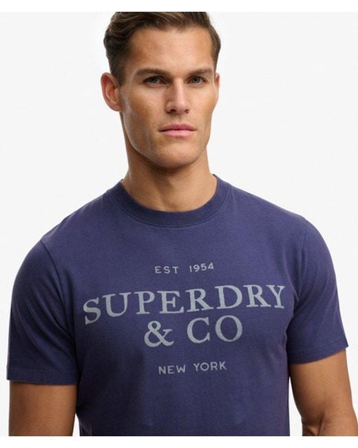Superdry 1954 Company Relaxed T-shirt in het Blue voor heren