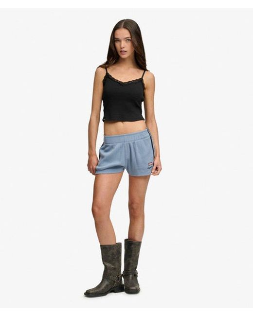 Superdry Black & Co Essential Lace Trim Cropped Cami Top