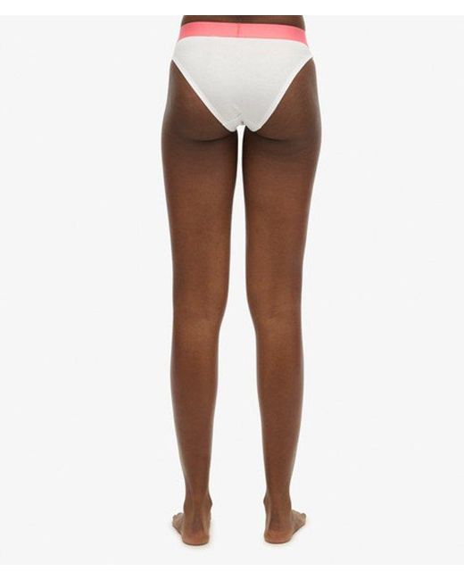 Superdry White Organic Cotton Large Logo Bikini Briefs