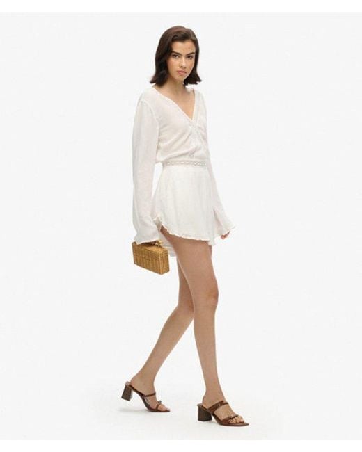 Superdry Natural Flare Sleeve Cut Out Playsuit