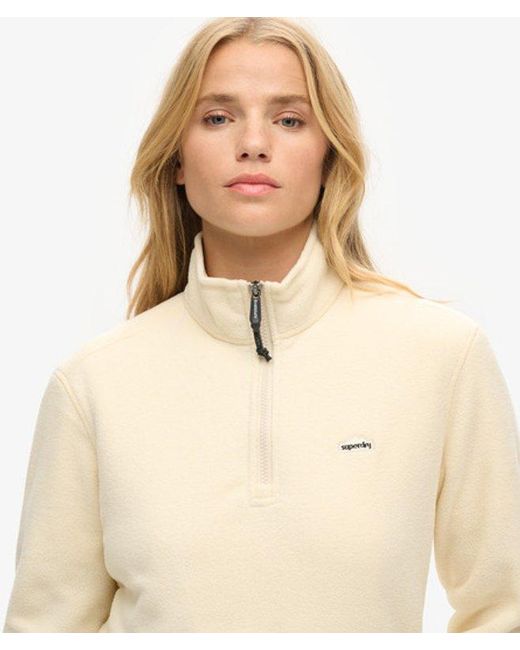 Superdry Natural & Co Polar Fleece Cropped Half Zip