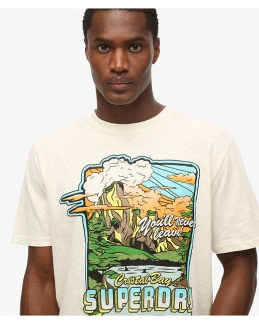 Superdry Green & Co Neon Travel Graphic Loose T-shirt for men
